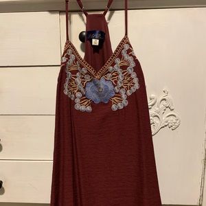 Francescas maroon dress with straps